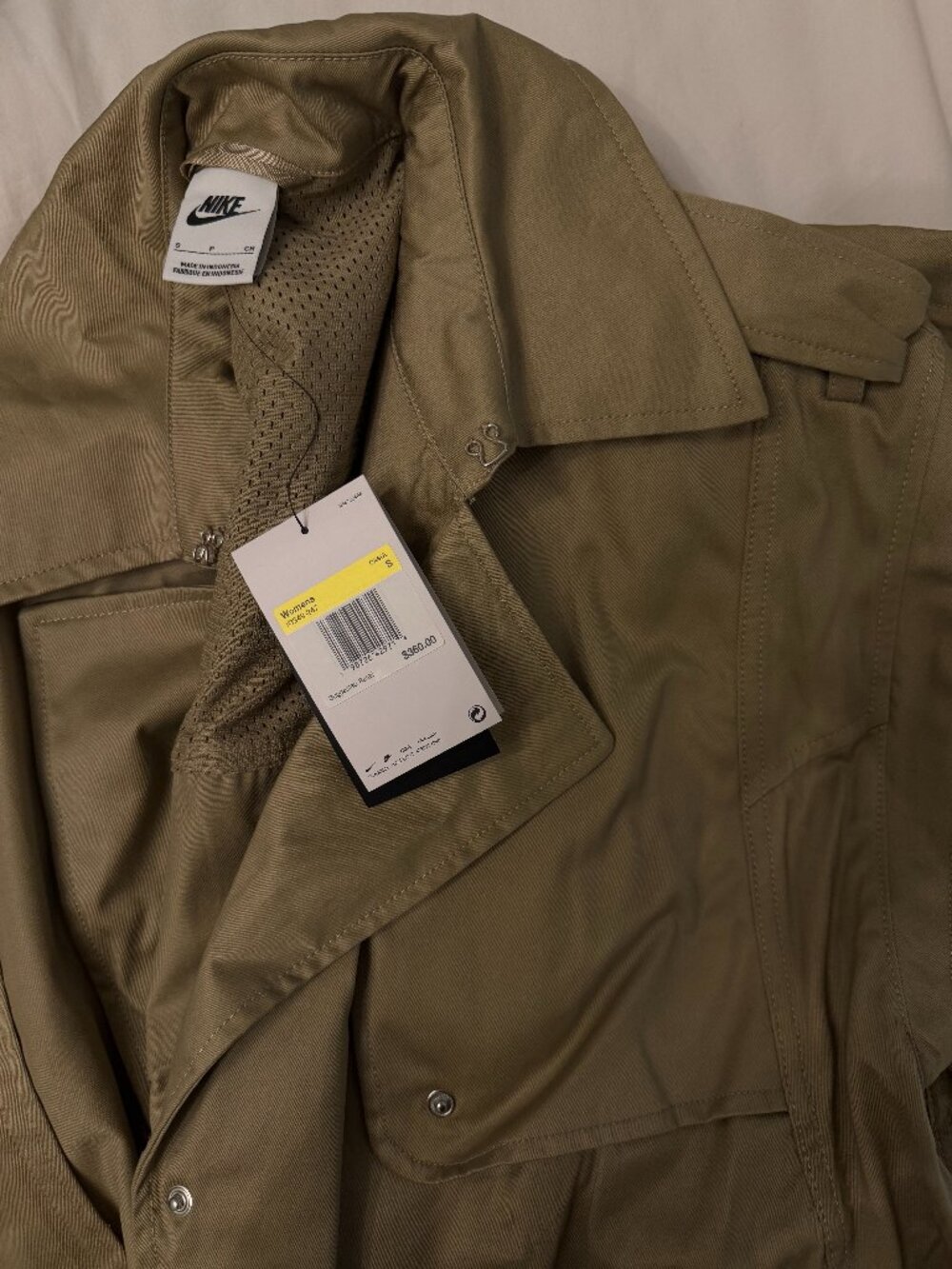 NWT Nike Sportswear Airreverent Women's Khaki Trench Coat - Picture 2 of 10